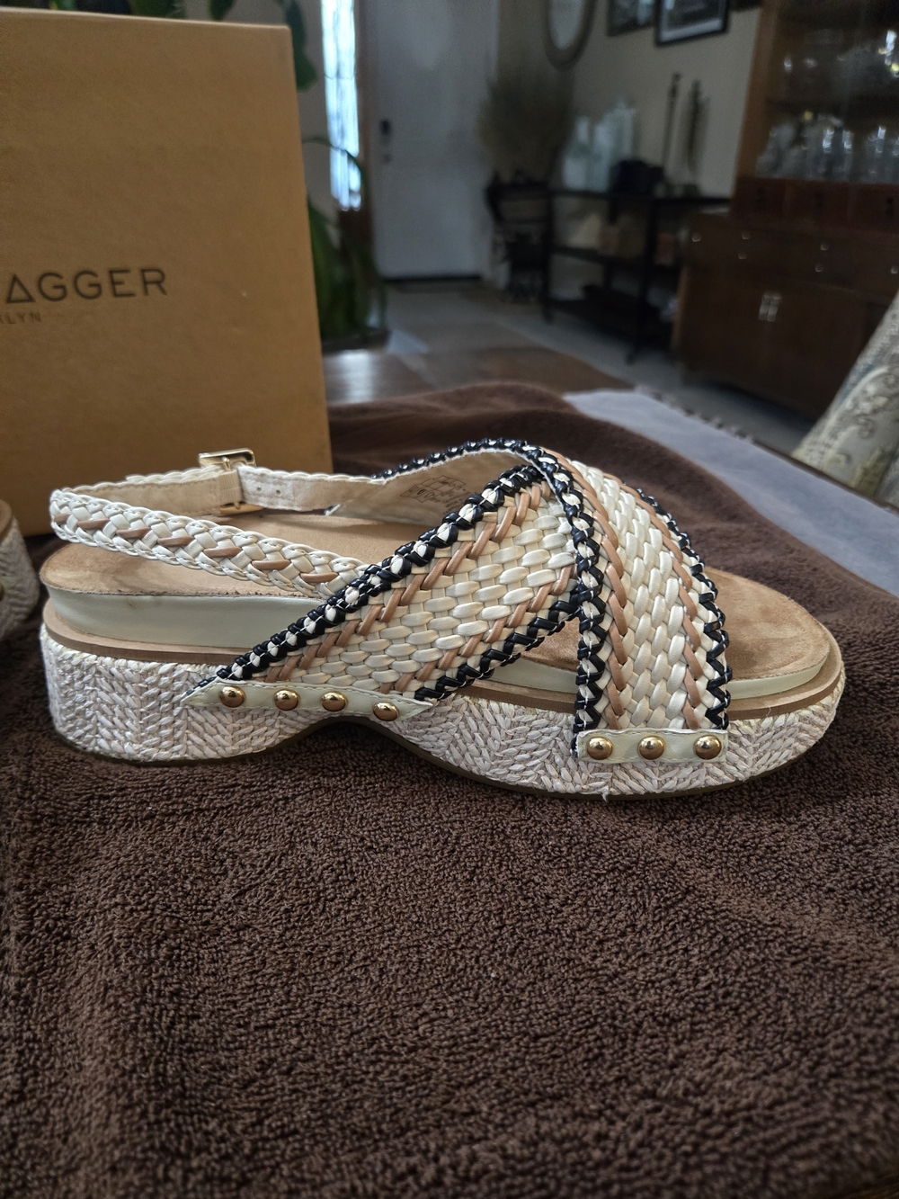 Kelsi Dagger Kids Natural Braided Slingback Sandals EUC SIZE 10 - Picture 2 of 13